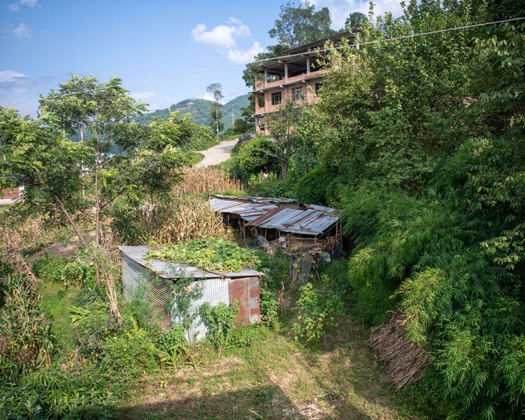 Houses on a hill in Nepal