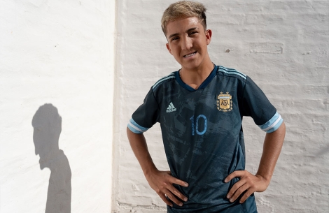 Federico smiling in a soccer jersey