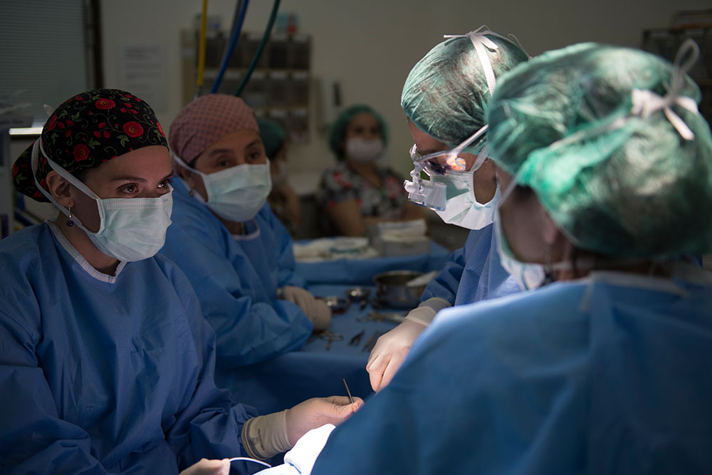 Dr Gloria in an operating room