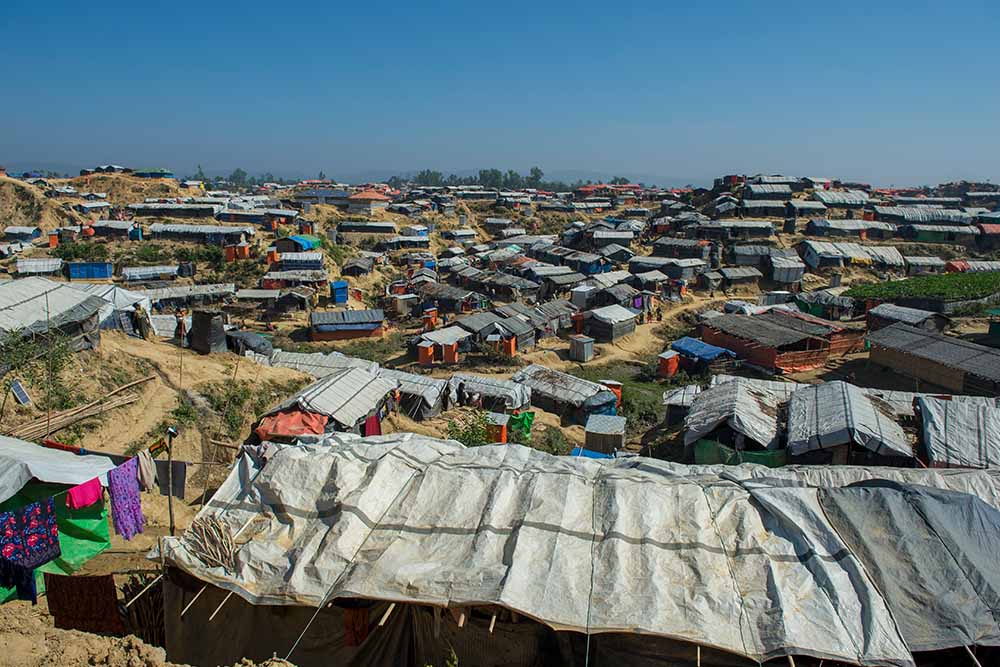 Arial shot of refugee camp in Bangladesh