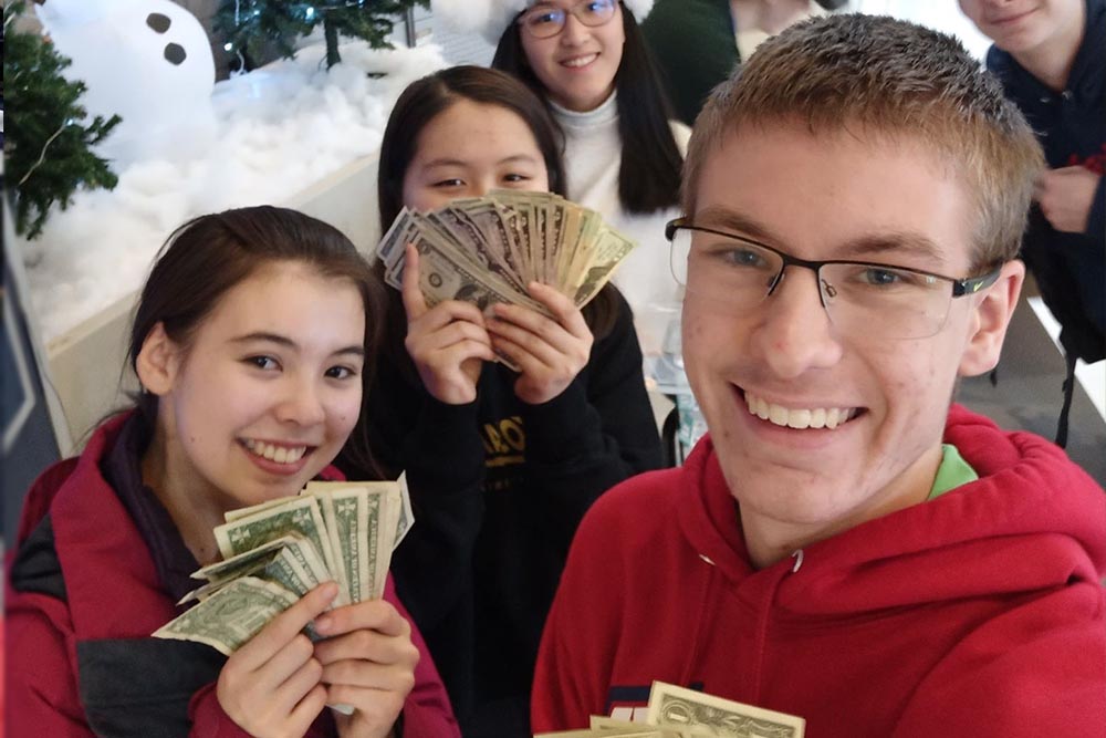 Students fan cash from donations