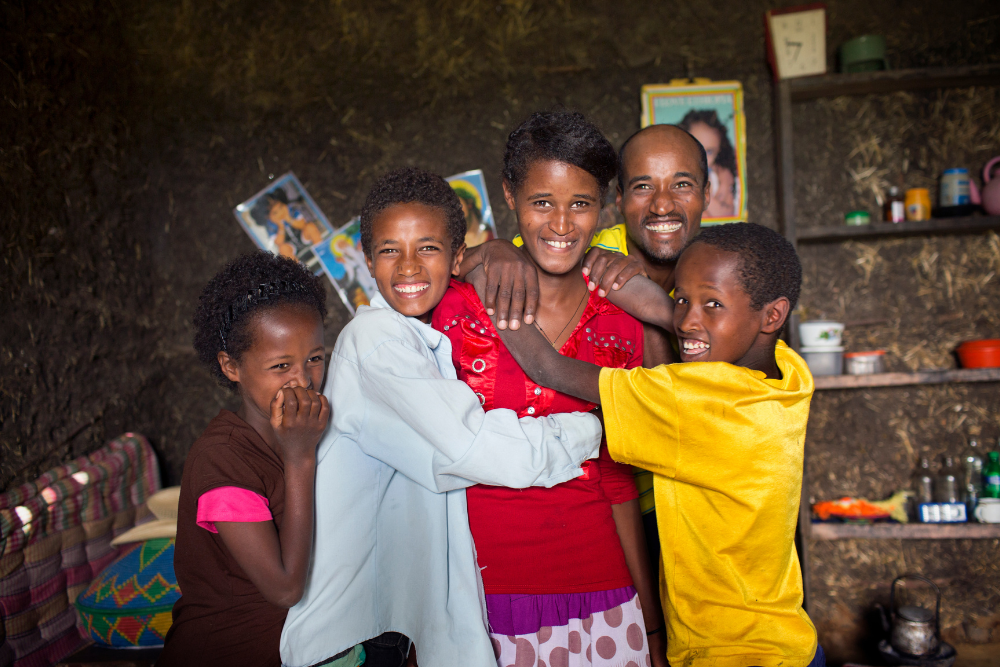 A Smile Train patient and family from Ethiopia following cleft surgery 