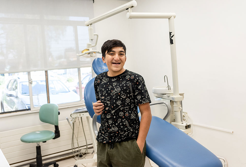 Vicente in orthodontist office