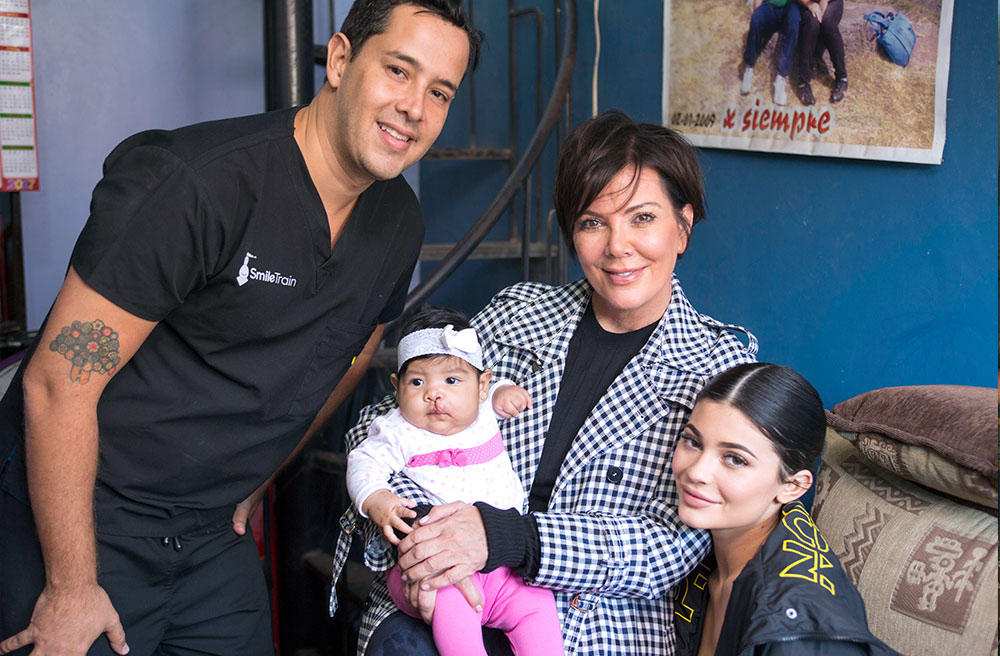 Kris Jenner, Kylie Jenner, Mia, and the Smile Train partner who performed Mia's cleft surgery