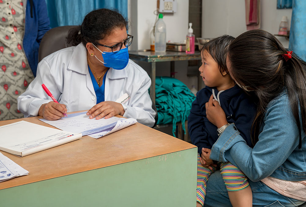 Dr. Neela examines a cleft patient