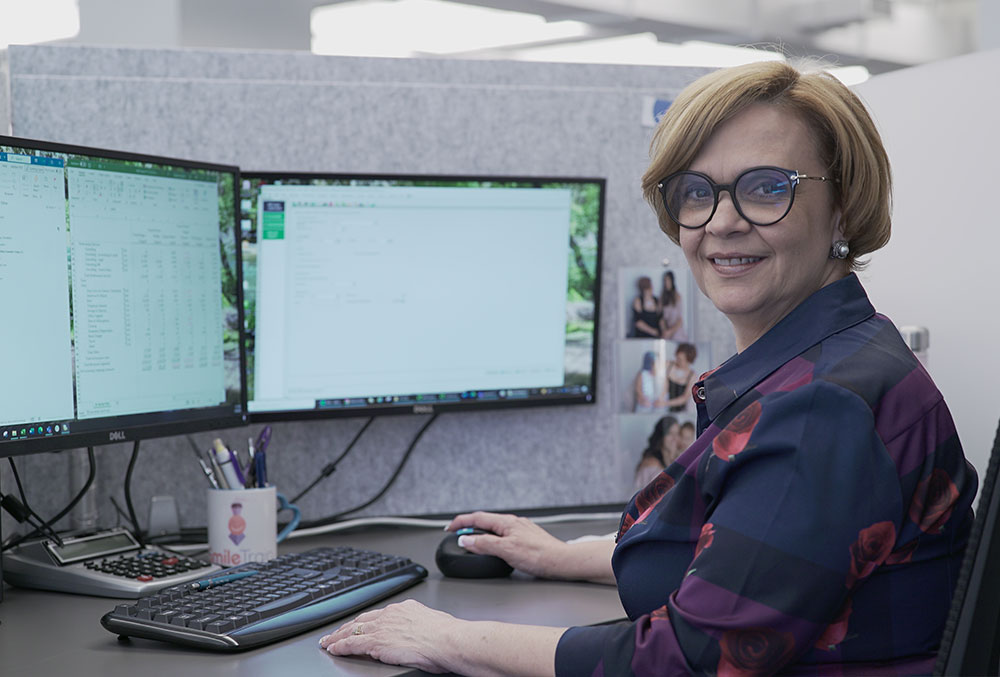 Beatriz Gonzalez at her desk