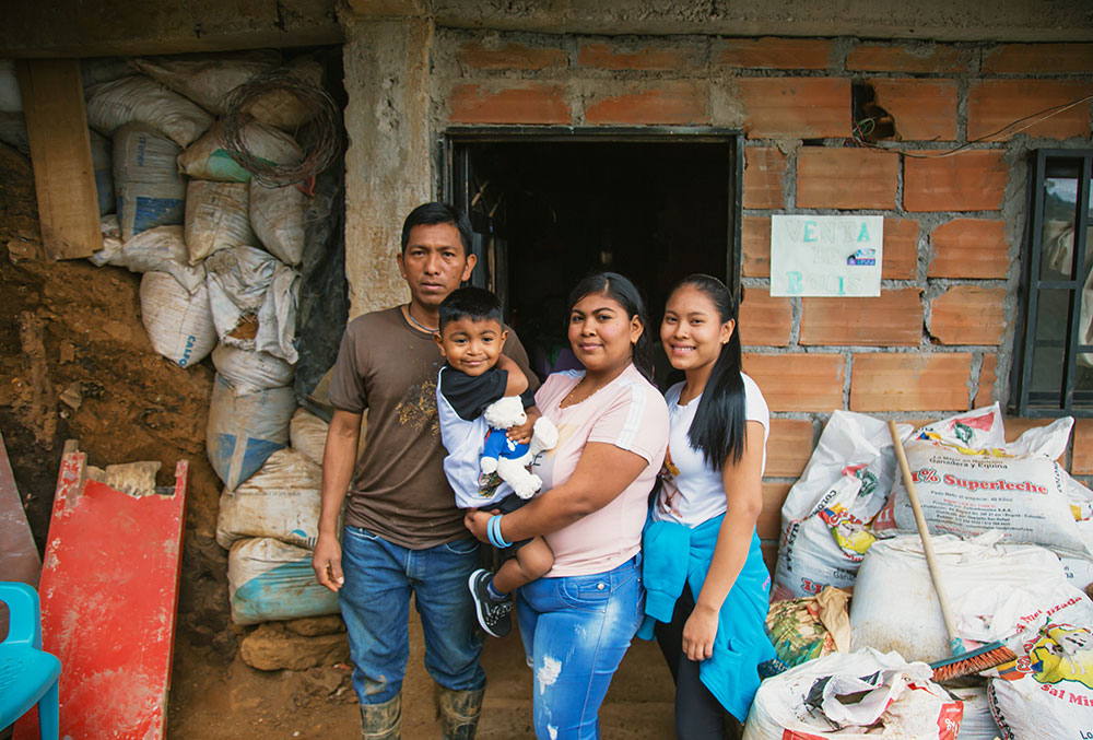 Mathias with his family