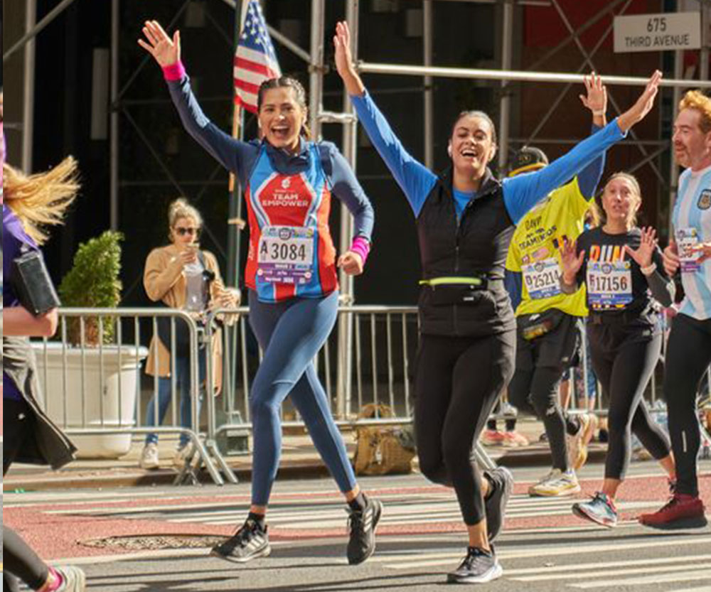 Fig O'Reilly and Andrea Meza run the New York Half