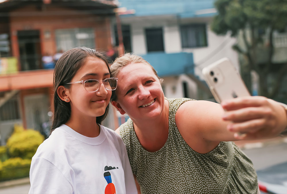 Lisa taking a selfie with Valery