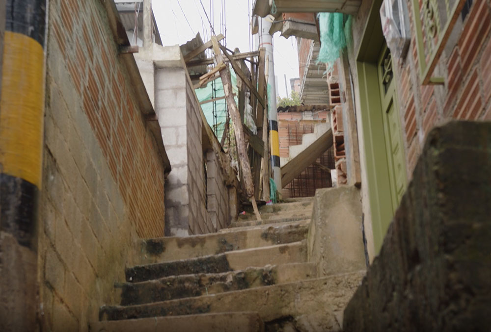 Some of the stairs leading to Mathias' family's house