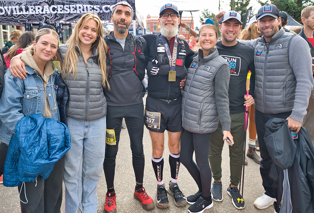 Craig with his family at the finish line in Leadville