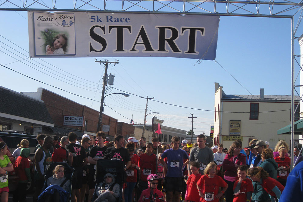 Starting line for Sadie's race