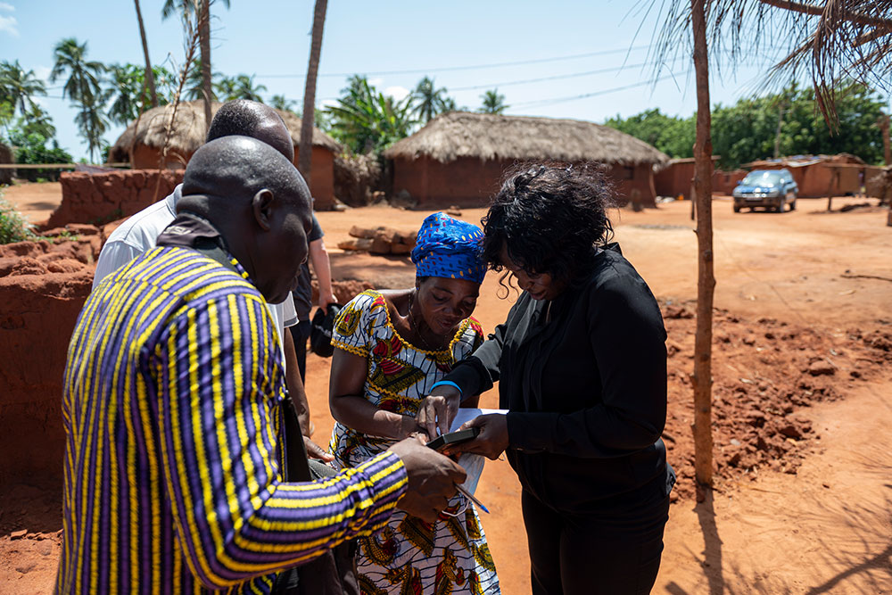 Nina consulting with a patient’s family