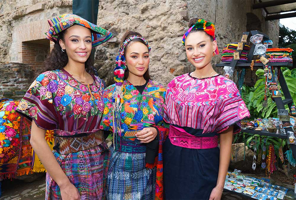 Faron, R’Bonney, and Morgan dressed in traditional Guatemalan clothing