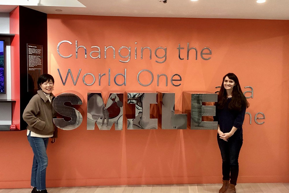 Young Sook with Adina Lescher at Smile Train headquarters