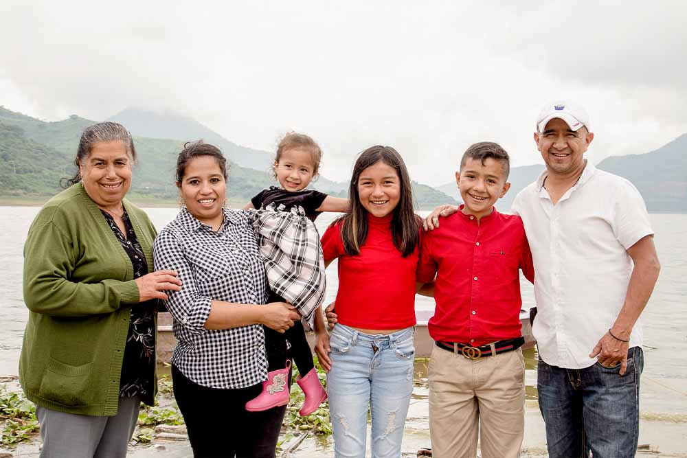 Jesus and his family share a smile