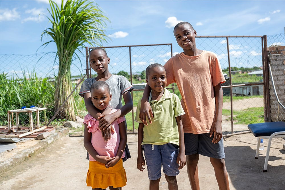 Wayne with some of his siblings