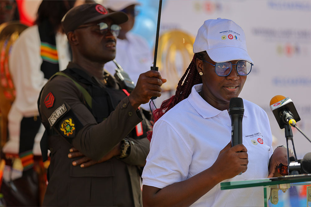 Ernestina speaking at the Ghana CLC inauguration