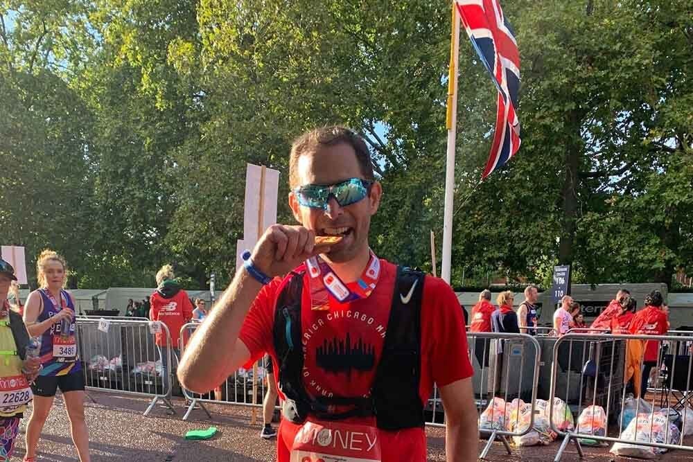 Al after finishing the London Marathon in 2021