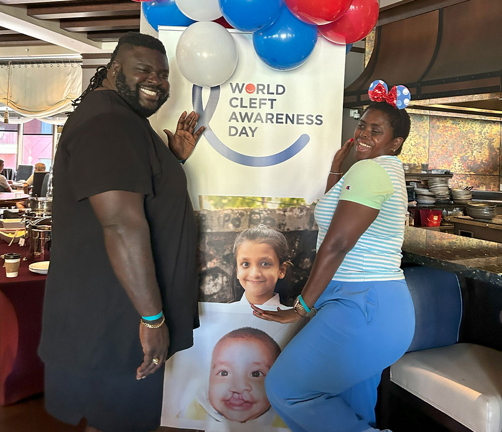 Isaac and Iva share a smile at Cleft Con Orlando