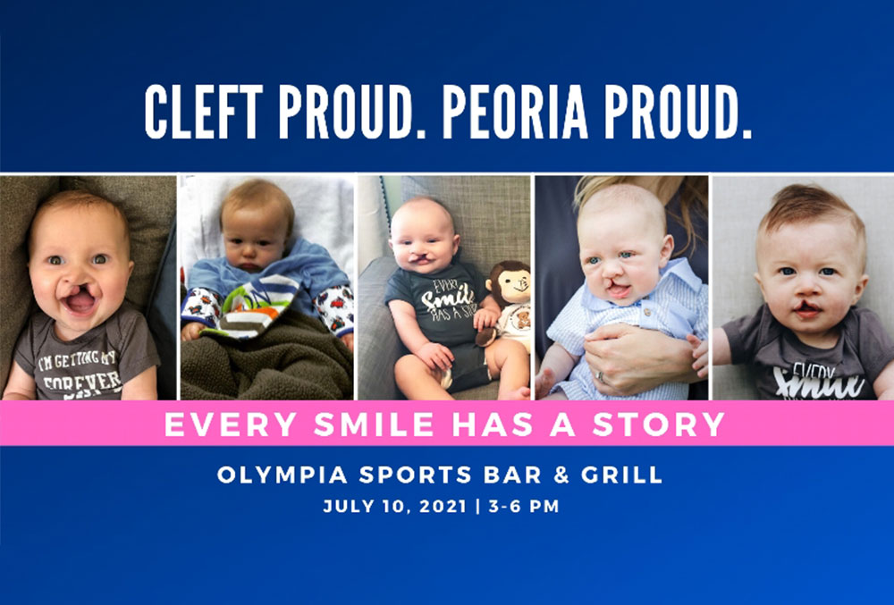 Banner for the Smile Train fundraiser in Peoria
