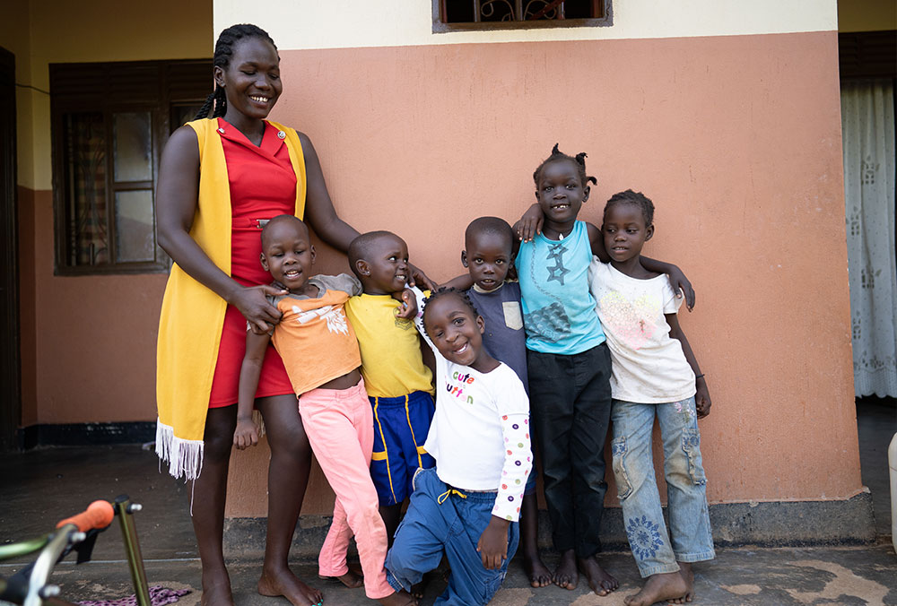 Miracle with her classmates and teacher in school