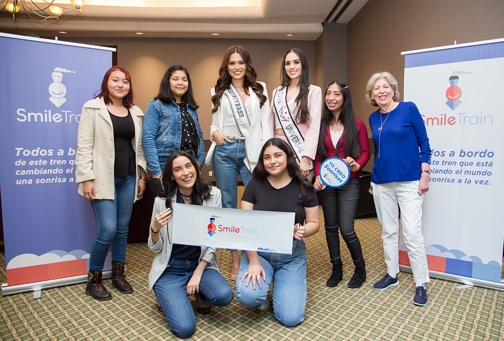 Miss Universe Andrea Meza with Smile Train cleft patients and partners in Mexico