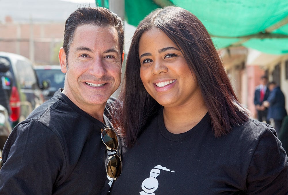 Nijha in Peru with a celebrity handler 