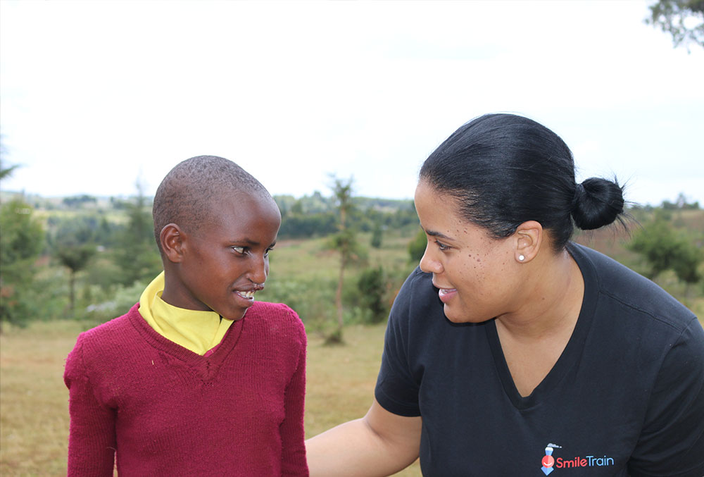 Nijha with a Smile Train patient in Kenya.