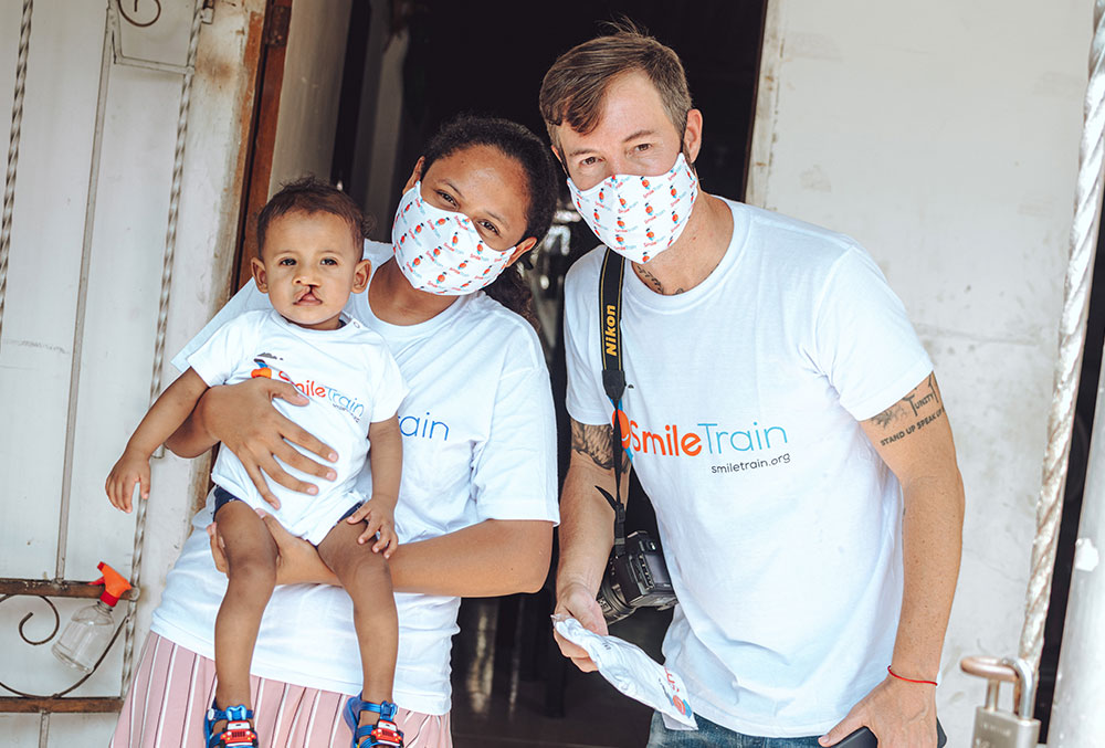 Troy with a mother and her Smile Train patient son in Colombia