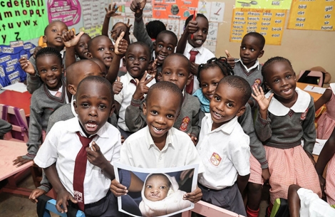 Livingstone with his friends after cleft lip and cleft palate surgery