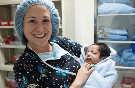 child right after cleft surgery