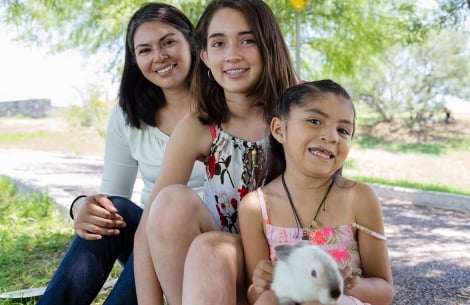 Barbara with her mother and sister.