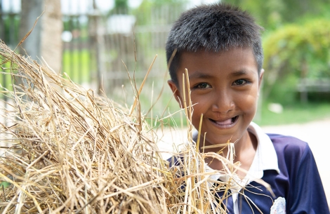 Sokim smiling after free Smile Train cleft lip palate surgery in Cambodia