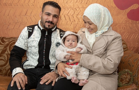 Mustafa with his parents before cleft surgery