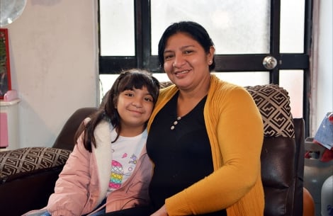 Bhania and Yolanda smile together for the camera