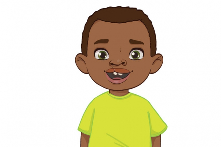 Cartoon image of child after cleft surgery
