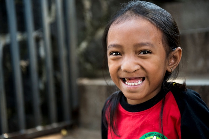 Girl from Indonesia with giant smile