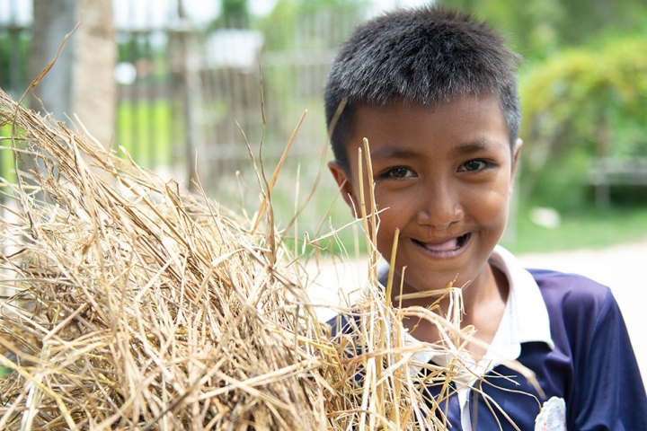 Sokim smiling after free Smile Train cleft lip palate surgery in Cambodia