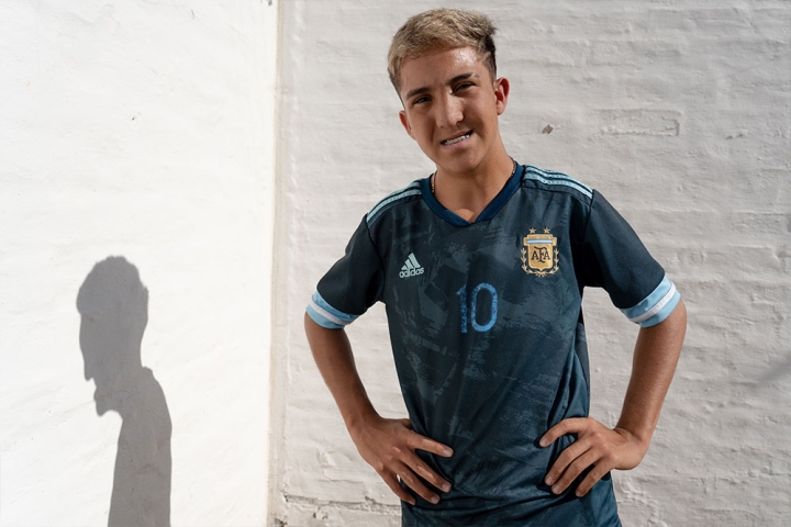 Federico smiling in a soccer jersey