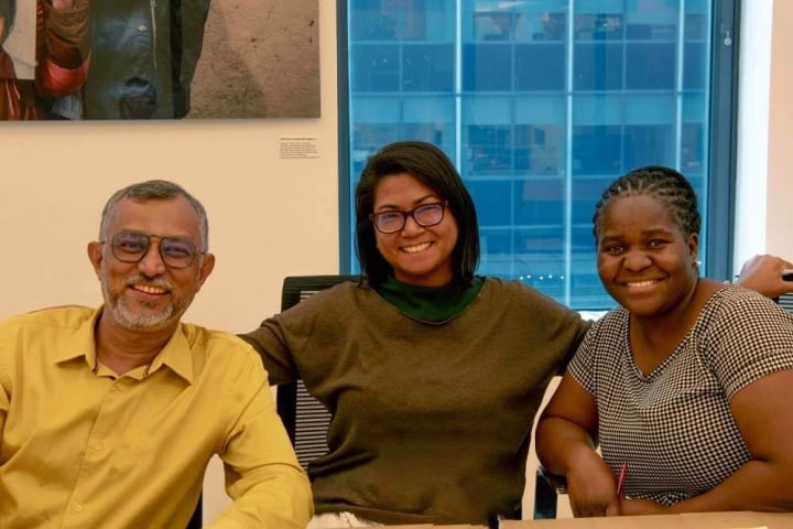 Mobasher, Tsiferana, and Veronica smiling