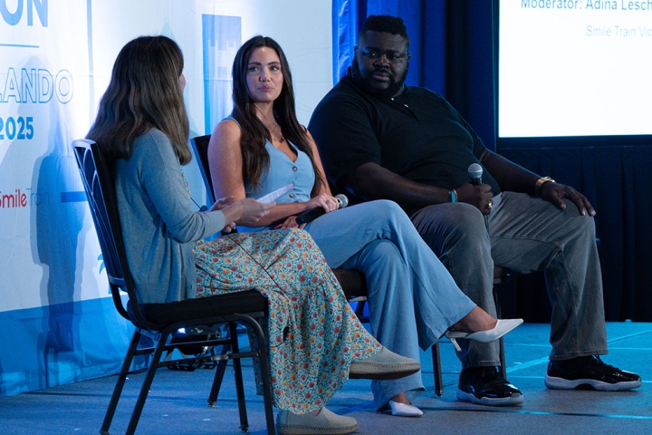Autumn Baker and Isaac Ballou speaking on a panel at Cleft Con Orlando, July 19, 2025