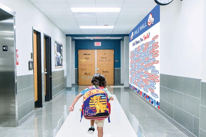 Smile Wall inside a school