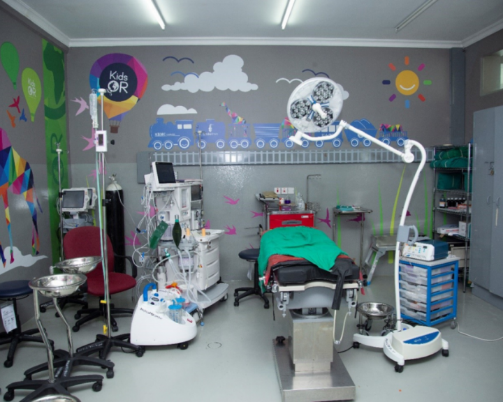 The renovated pediatric operating room at BMC ready to provide safe pediatric surgery