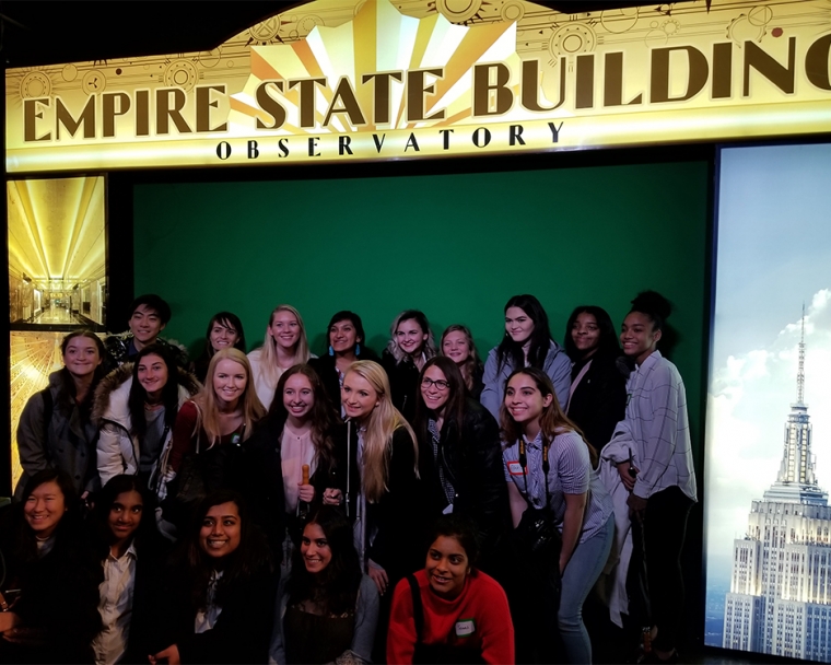 Student ambassadors at the empire state building observatory