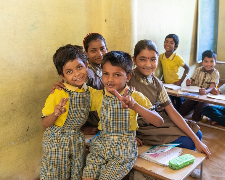 Rajesh with his friends in school