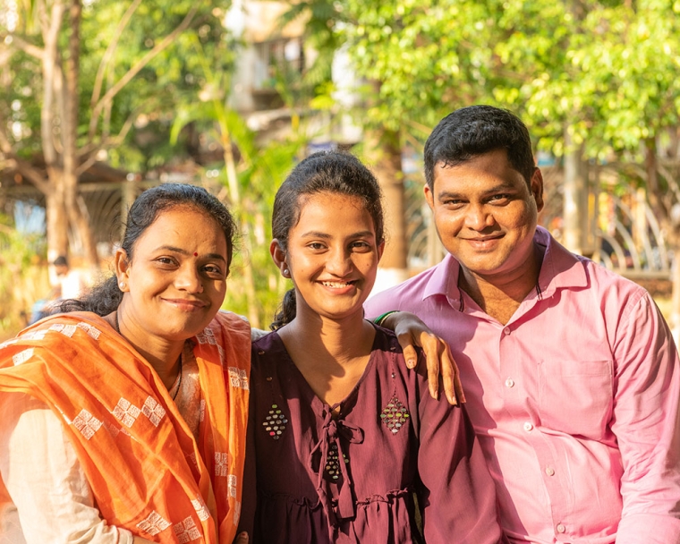 Bhargavi with her parents