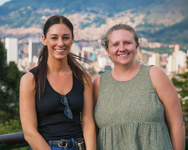 Christine and Lisa in Medellin