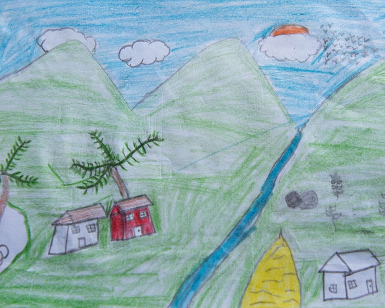 Jenious's drawing of his village
