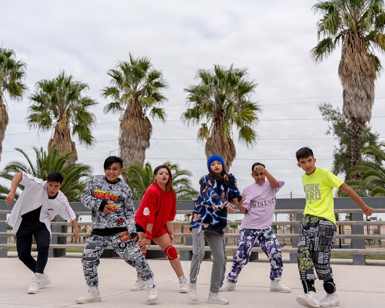 Bautista dancing with his crew